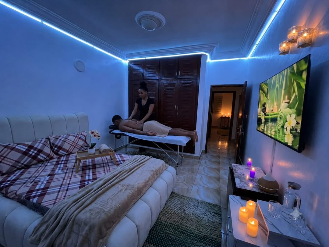 Cabine Douceur Divine, massage en cours